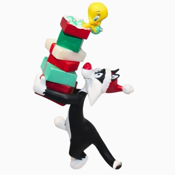 Hallmark Keepsake Ornaments:2002 Look Out Below! Sylvester&Tweety-Looney Tunes - Picture 1 of 7